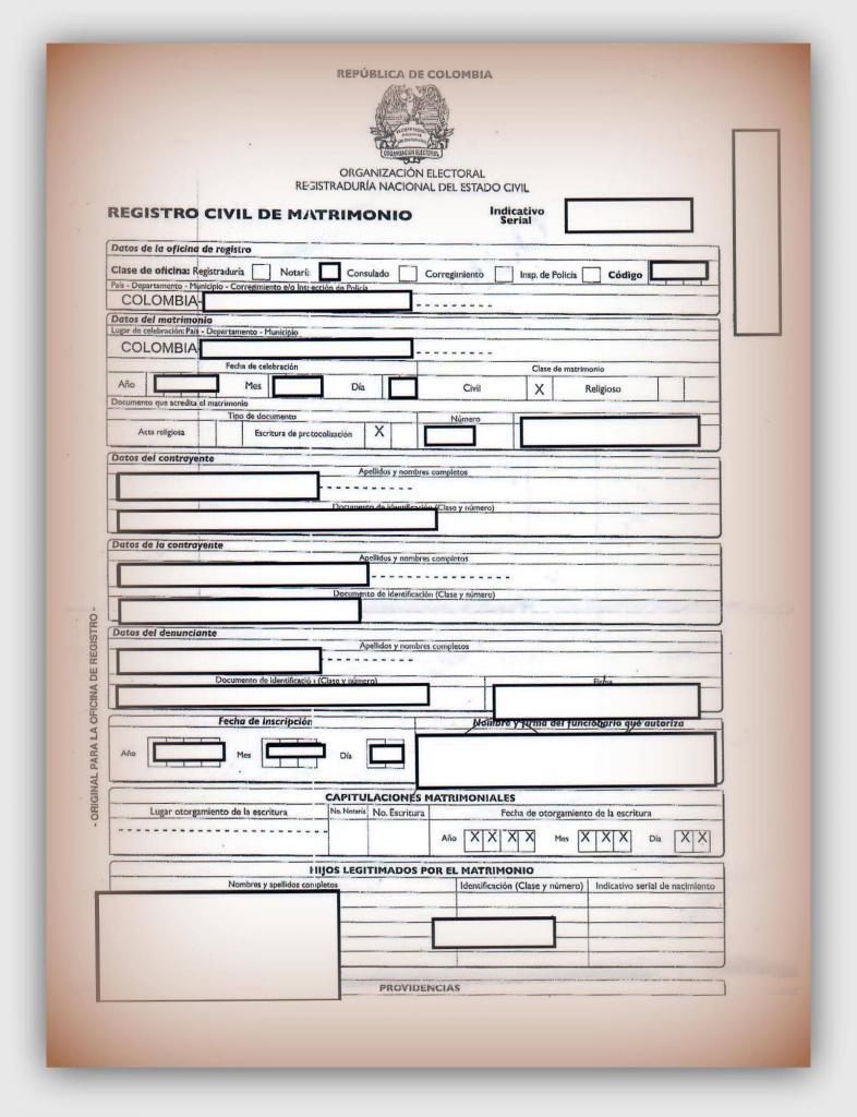 Marriage Certificate Translation Template